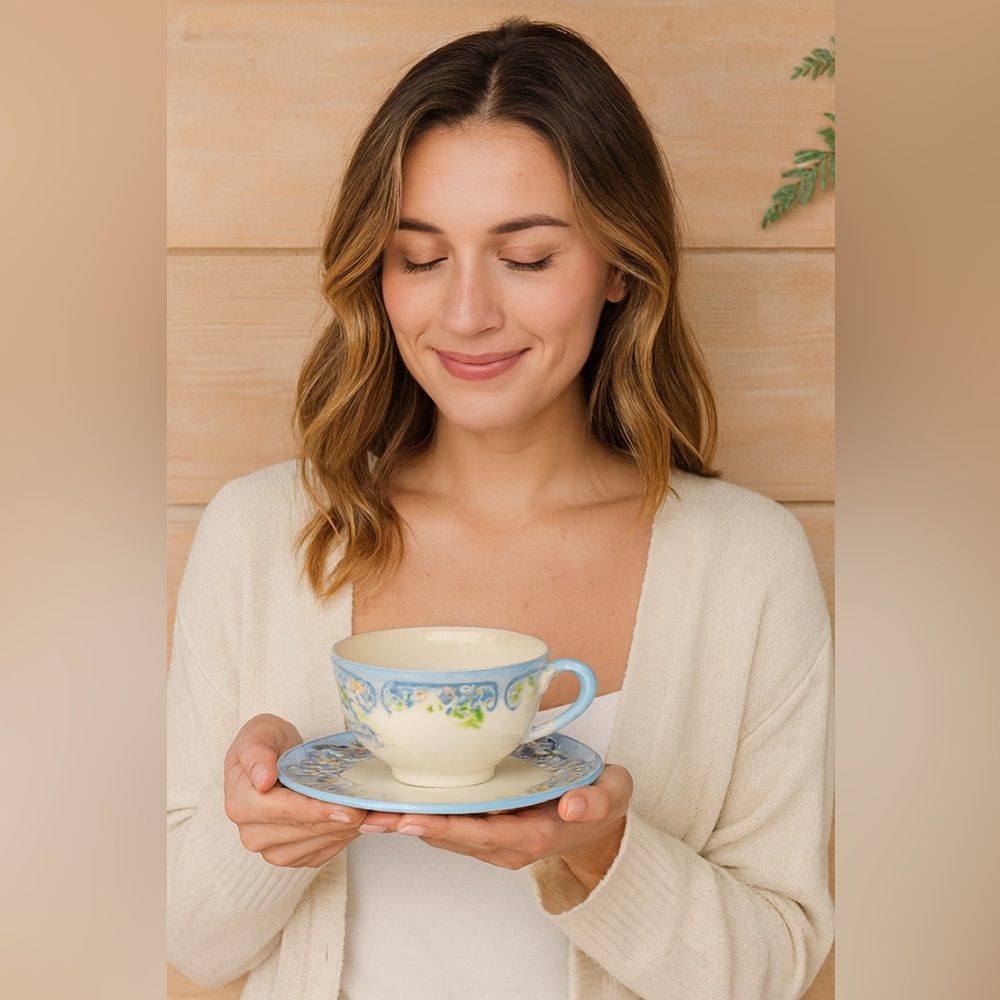 Cup and Saucer with Forget-Me-Not Flowers, by Seltmann Weiden K, Bavaria